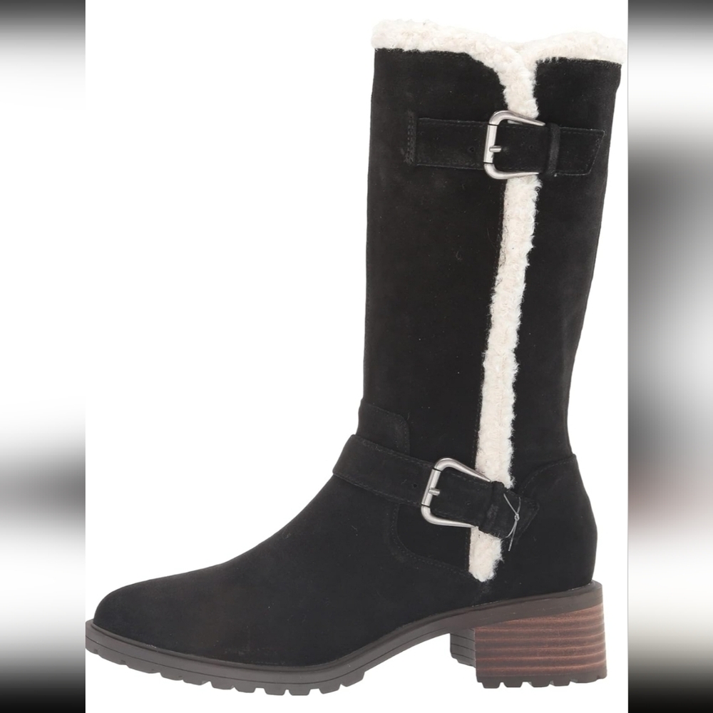 Lucky brand Jacoba suede mid culf Sherpa trim bukle  Detail boots New
